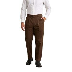 Dockers Men’s Dress Pants 33x30 Flat Front Classic Fit Brown Cotton